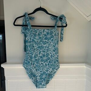 Floral Teal One-Piece Swimsuit